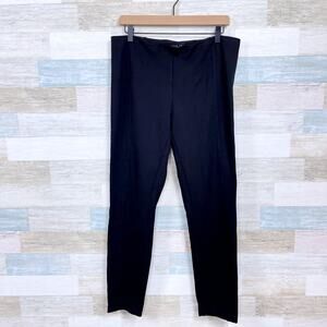 Rachel Zoe Tummy Control Seamed Ponte Skinny Pants Black Mid Rise Womens 12